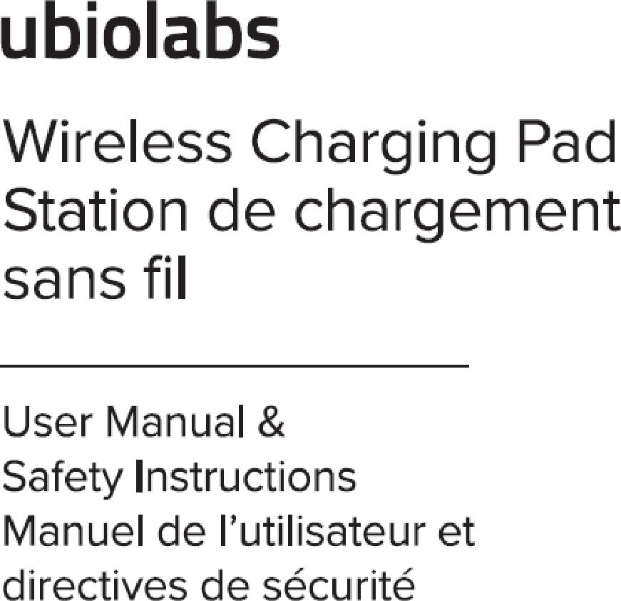 UBIO LABS AWC1043 Wireless Charging Pad User Manual AWC1043