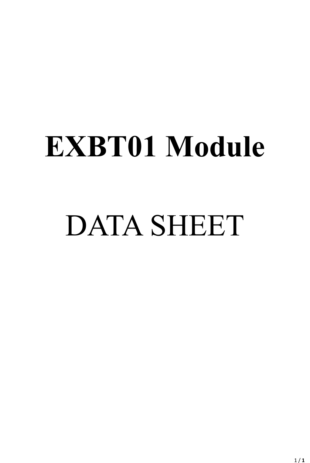                                                                                                                                                                                                                                         1 / 1                                                                                    EXBT01 Module   DATA SHEET    