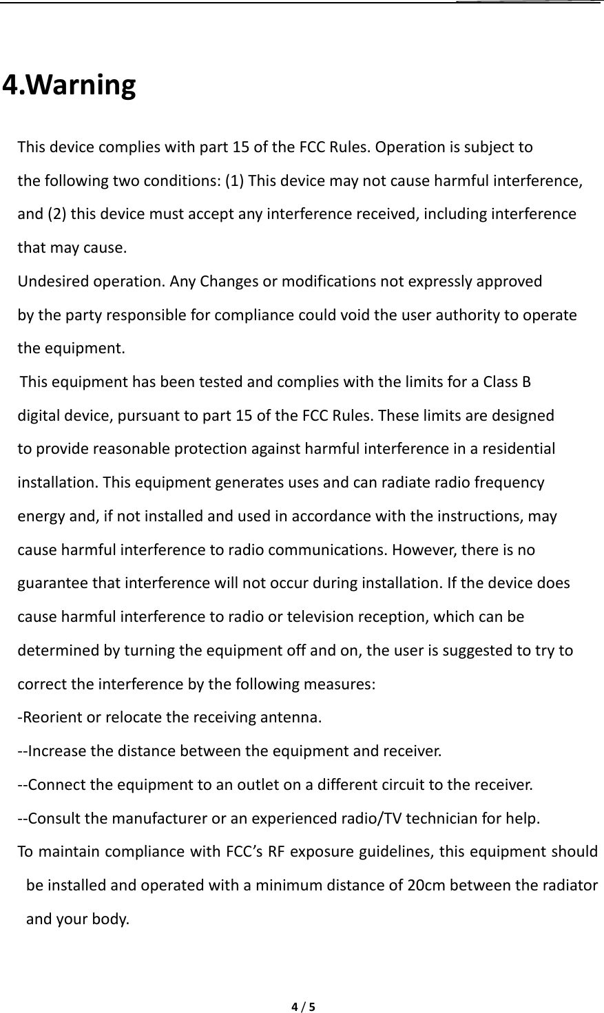 Page 5 of UCLOUDLINK NETWORK TECHNOLOGY R1 4G modem User Manual R1 x