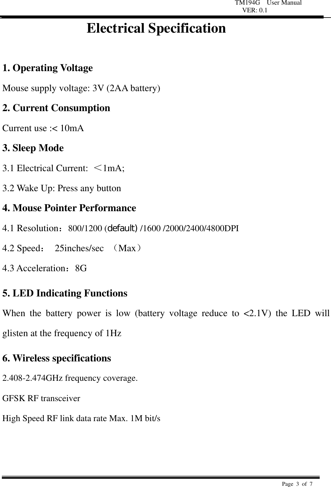 Page 3 of UNICHAIN TECHNOLOGY WM289 Cordless Optical Mouse User Manual USER Manual 01x