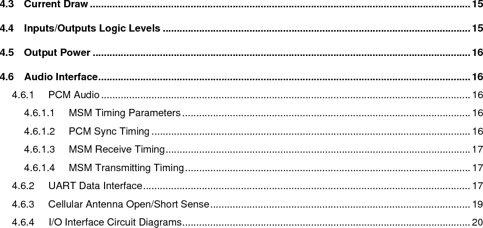 List of Tables   