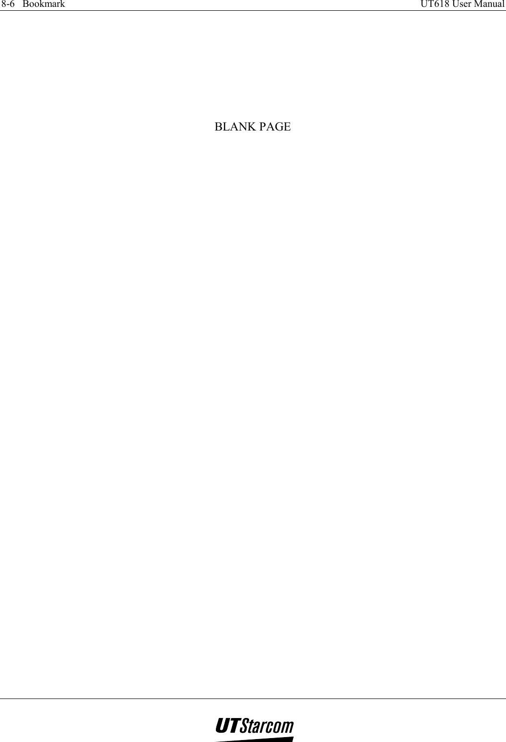 8-6   Bookmark    UT618 User Manual      BLANK PAGE 