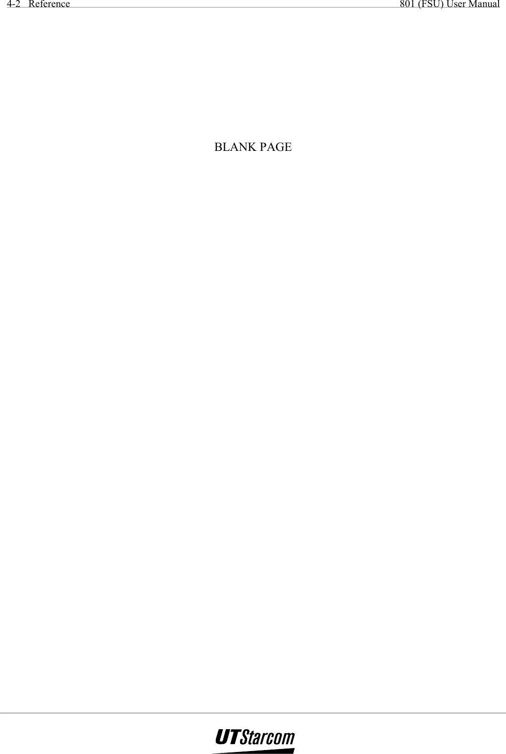 4-2   Reference    801 (FSU) User Manual      BLANK PAGE 