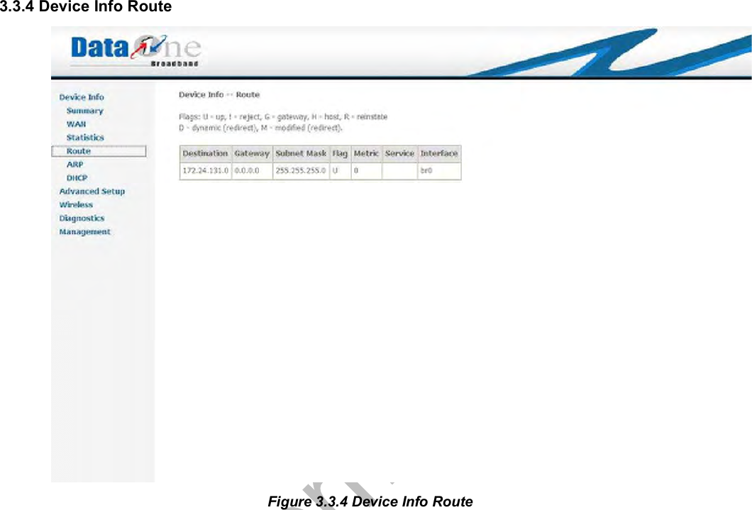  3.3.4 Device Info Route Figure 3.3.4 Device Info Route  