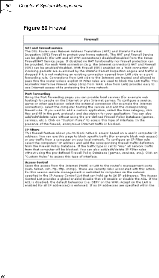 60  Chapter 6 System Management  60 Figure 60 Firewall  