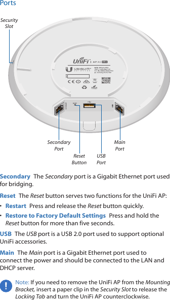 Ubiquiti Networks UAPACPRO Access Point User Manual AP AC PRO Start Guide