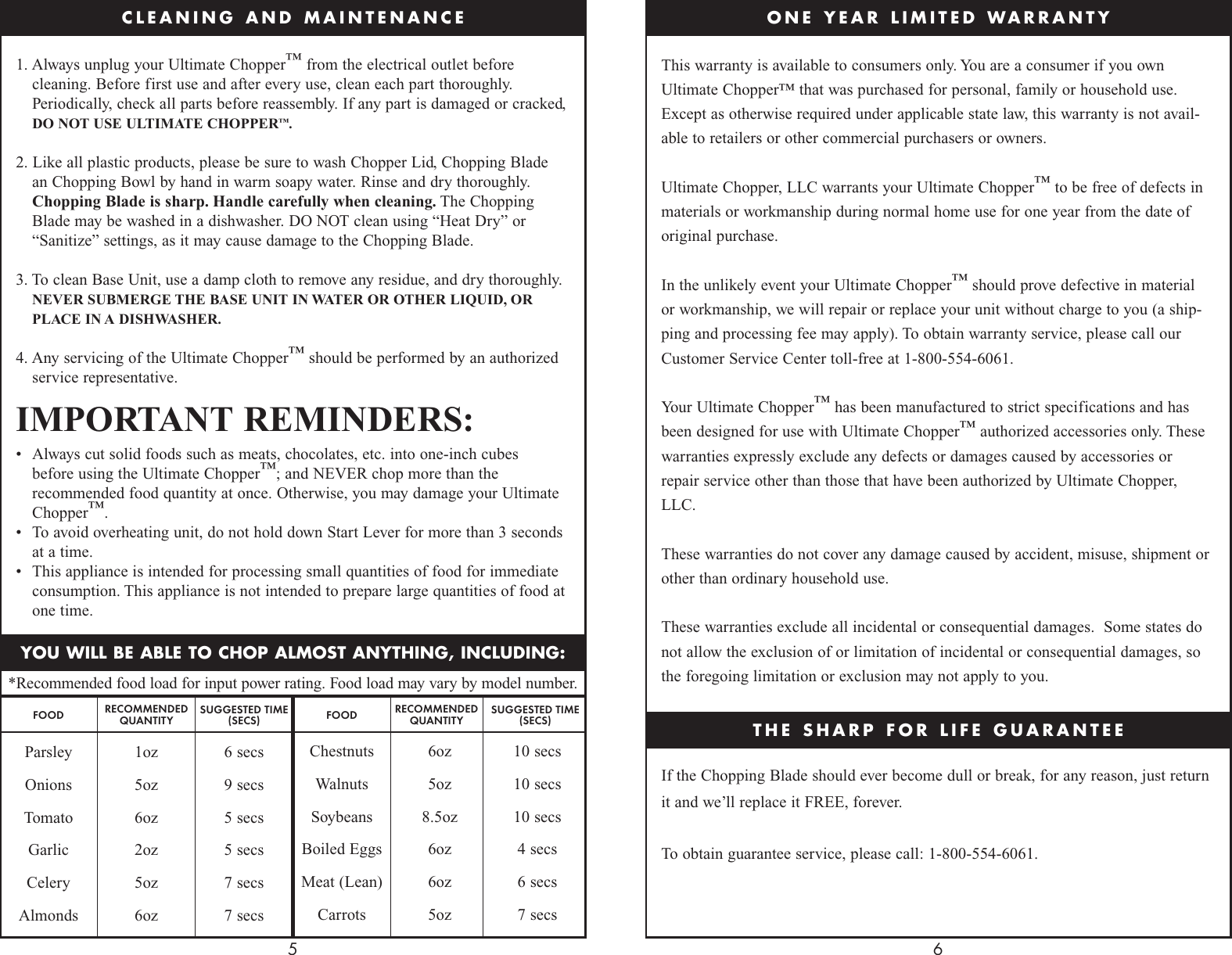 Page 4 of 4 - Ultimate-Products Ultimate-Products-Food-Chopper-Users-Manual- Chopper_UL_Manual_eng  Ultimate-products-food-chopper-users-manual