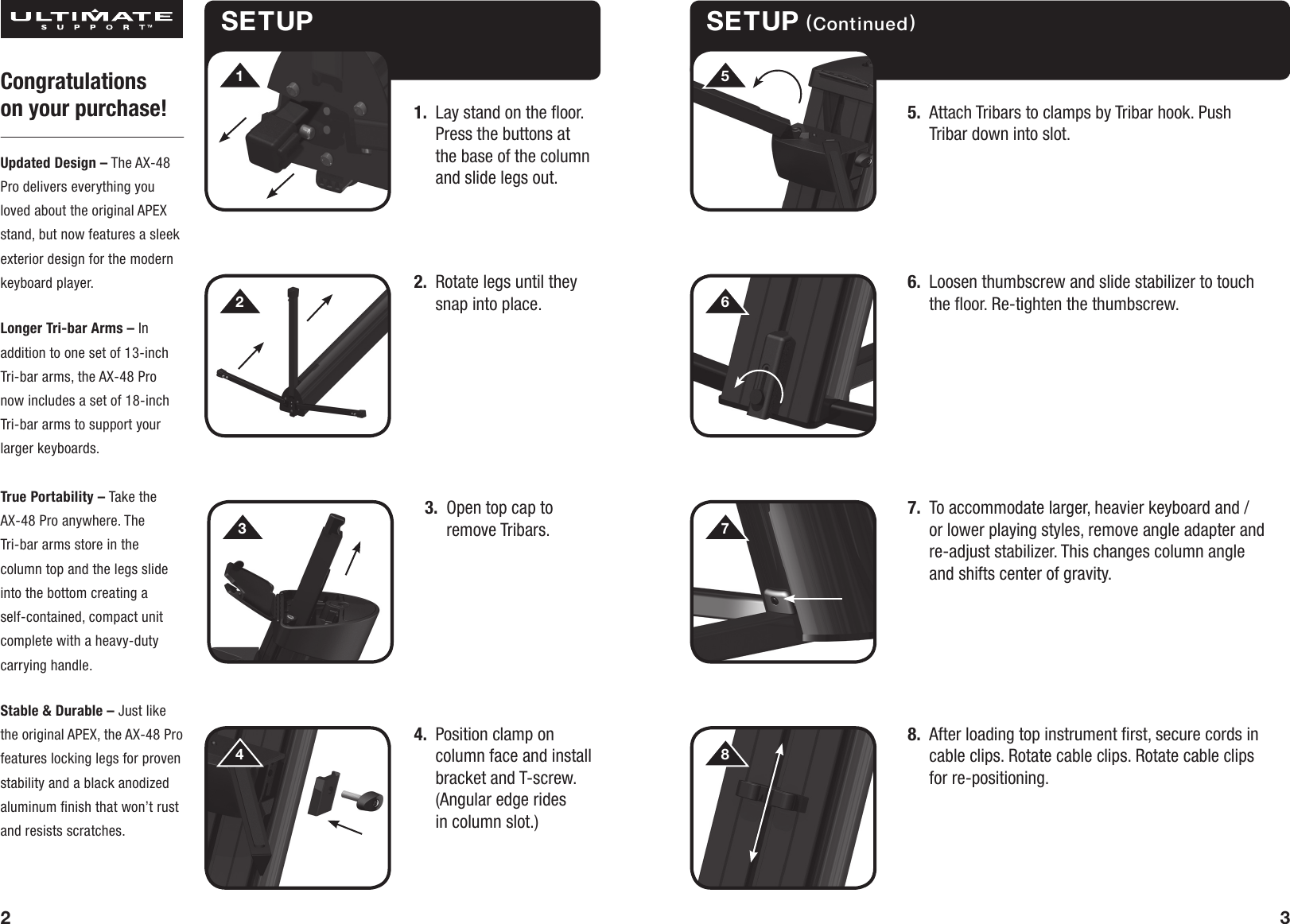 Page 2 of 2 - Ultimate-Support-Systems Ultimate-Support-Systems-Switch-Ax-48-Pro-Users-Manual-  Ultimate-support-systems-switch-ax-48-pro-users-manual