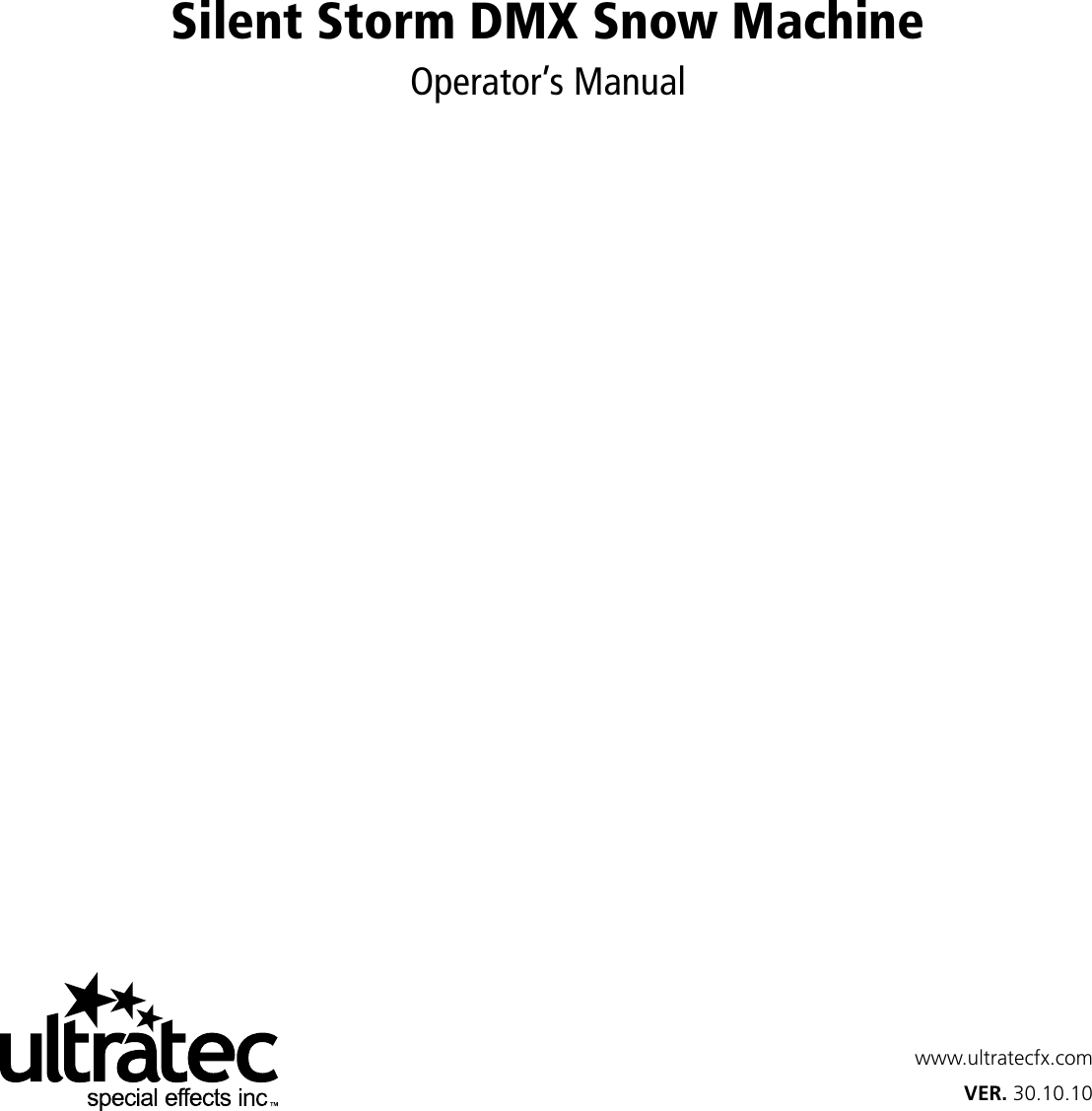 Page 1 of 6 - Ultratec Ultratec-Silent-Storm-Dmx-Users-Manual-  Ultratec-silent-storm-dmx-users-manual