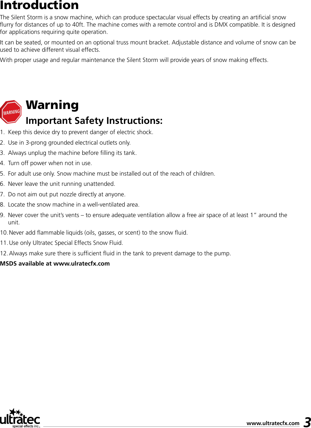 Page 3 of 6 - Ultratec Ultratec-Silent-Storm-Dmx-Users-Manual-  Ultratec-silent-storm-dmx-users-manual