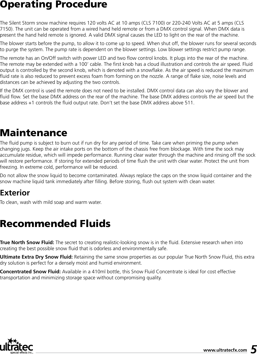 Page 5 of 6 - Ultratec Ultratec-Silent-Storm-Dmx-Users-Manual-  Ultratec-silent-storm-dmx-users-manual