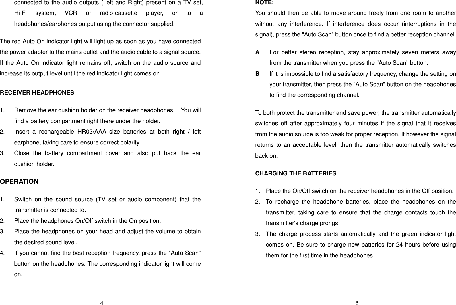 Page 3 of Uni Art Precise HP4191A-001T 900MHz Wireless Headphone User Manual HP4190A