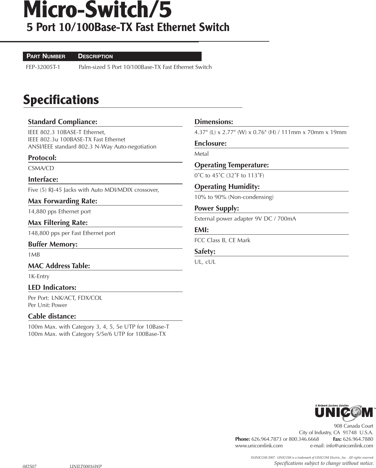 Page 1 of 3 - Unicom-Electric Unicom-Electric-Micro-Switch-5-Users-Manual- Rebate Jacks Flyer Unicom-electric-micro-switch-5-users-manual