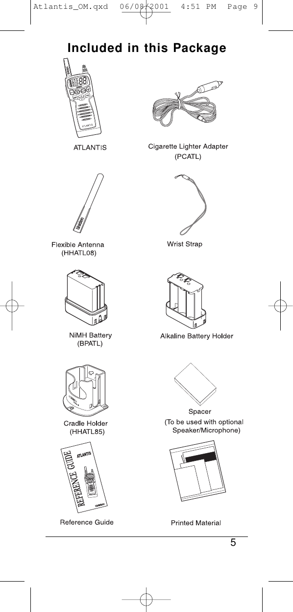 Included in this Package5Atlantis_OM.qxd  06/08/2001  4:51 PM  Page 9