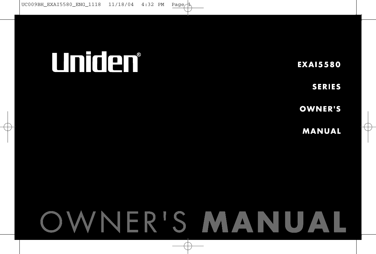 UC009BH_EXAI5580_ENG_1118  11/18/04  4:32 PM  Page 1