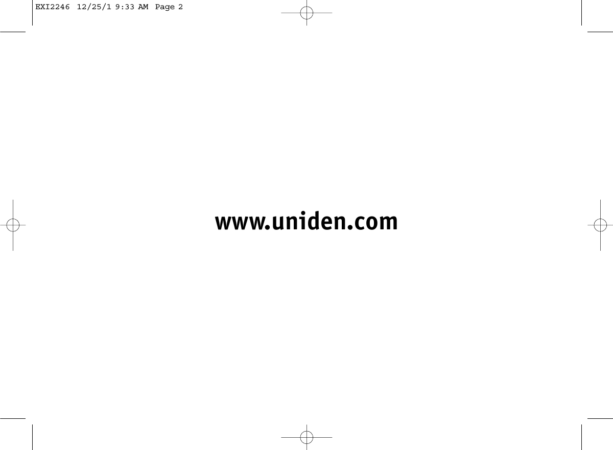 www.uniden.comEXI2246  12/25/1 9:33 AM  Page 2