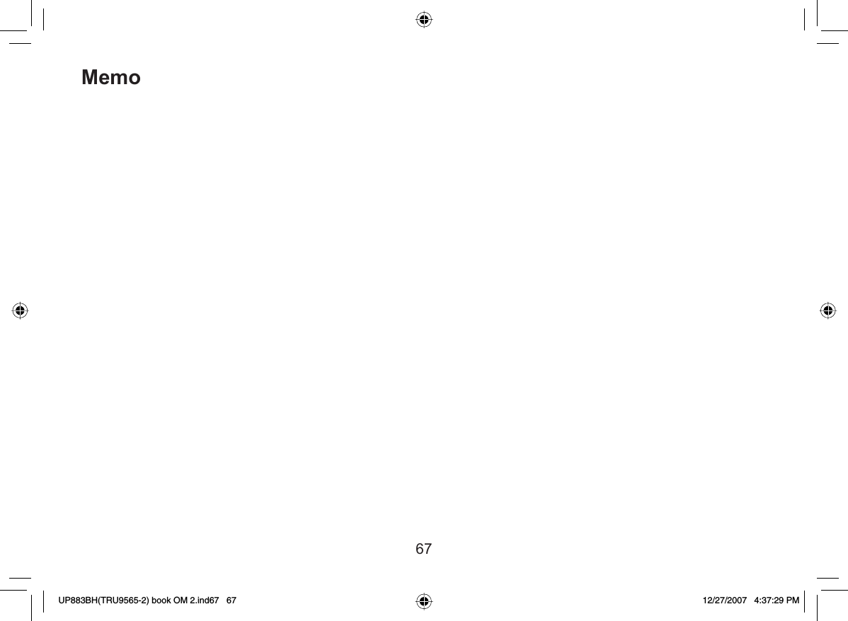 67MemoUP883BH(TRU9565-2) book OM 2.ind67   67UP883BH(TRU9565-2) book OM 2.ind67   67 12/27/2007   4:37:29 PM12/27/2007   4:37:29 PM