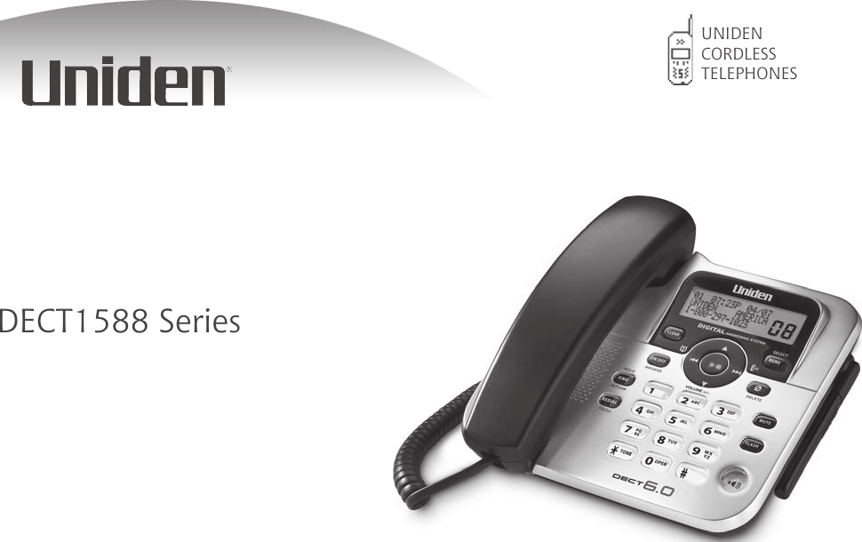 UNIDEN CORDLESS TELEPHONESDECT1588 Series