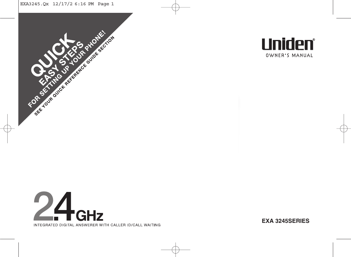 EXA 3245SERIESEXA3245.Qx  12/17/2 6:16 PM  Page 1
