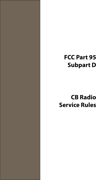 FCC Part 95Subpart DCB RadioService Rules