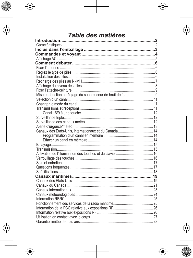 Table des matières    