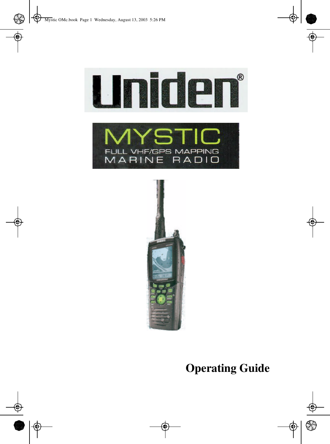 Operating GuideMystic OMc.book  Page 1  Wednesday, August 13, 2003  5:26 PM