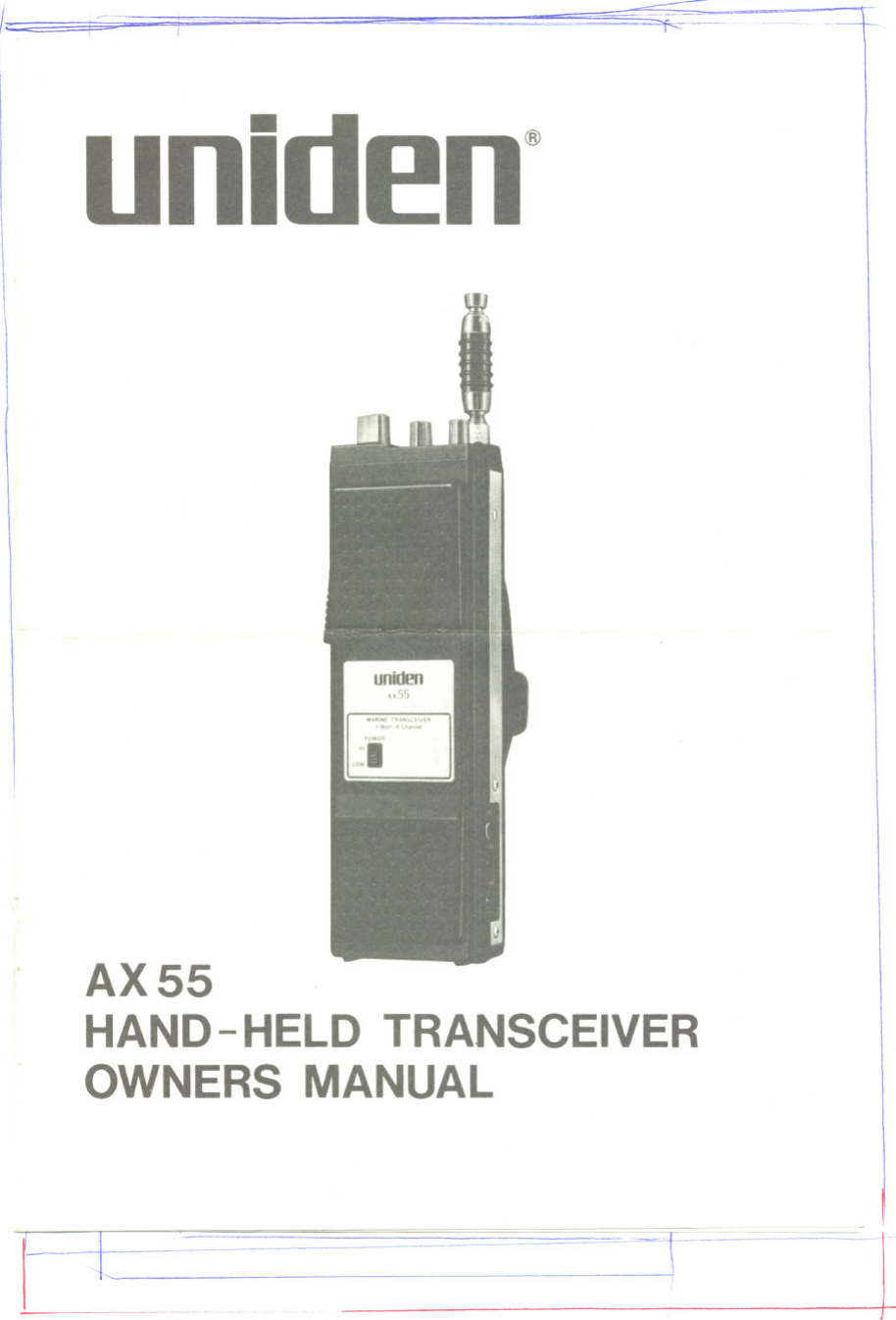 Page 1 of 8 - Uniden Uniden-Ax55-Users-Manual-  Uniden-ax55-users-manual
