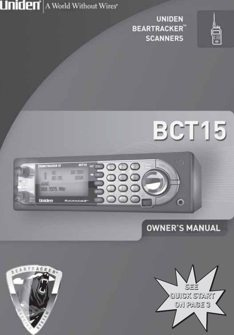 Uniden Bct15 Owners Manual