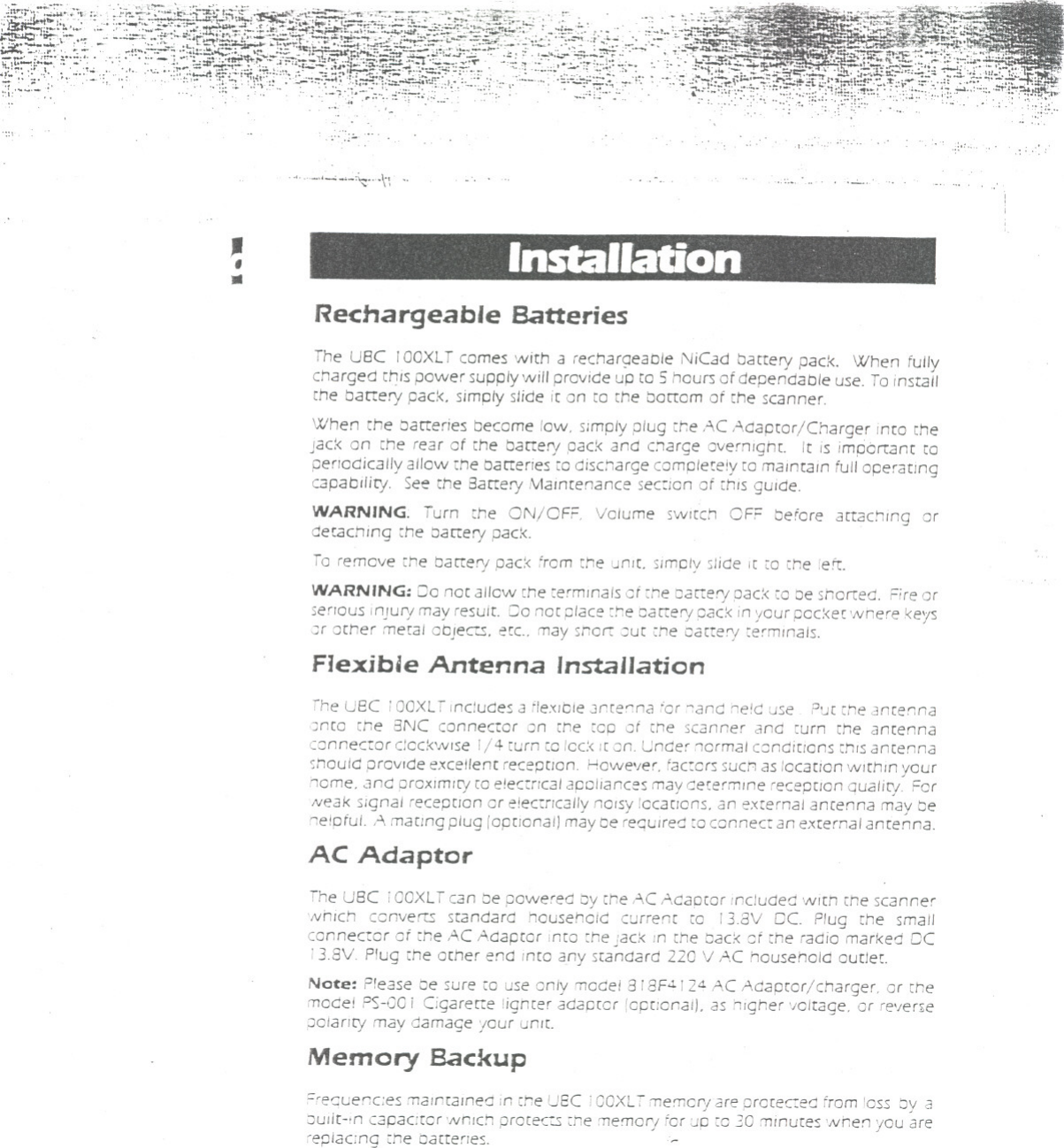 Page 6 of 11 - Uniden Uniden-Bearcat-Ubc100Xlt-Users-Manual-  Uniden-bearcat-ubc100xlt-users-manual