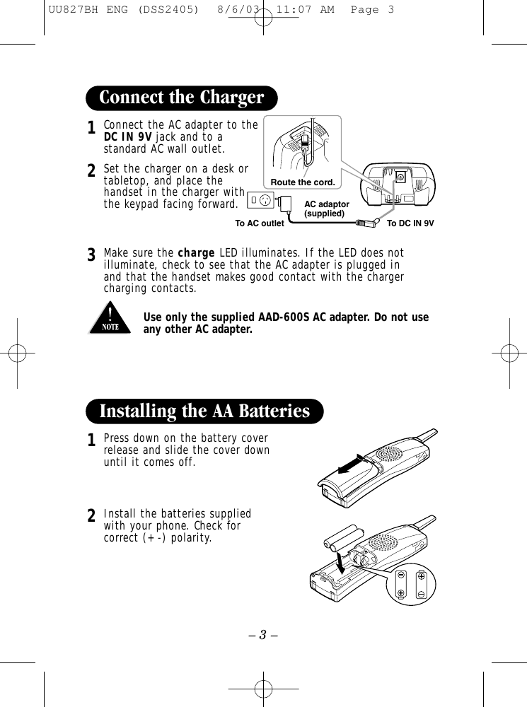 Page 4 of 8 - Uniden Uniden-Dss-2405-Users-Manual-  Uniden-dss-2405-users-manual