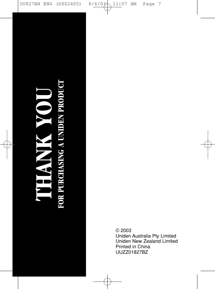 Page 8 of 8 - Uniden Uniden-Dss-2405-Users-Manual-  Uniden-dss-2405-users-manual