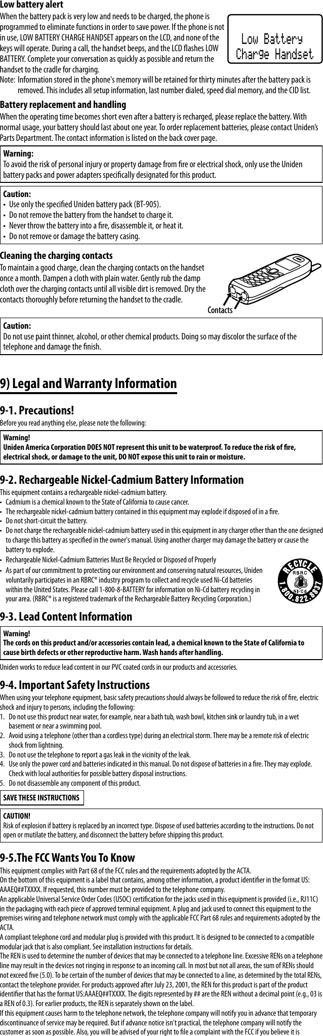 Page 11 of 12 - Uniden Uniden-Exi8560-Users-Manual-  Uniden-exi8560-users-manual