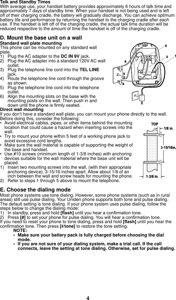 Page 5 of 12 - Uniden Uniden-Exp4540-Owners-Manual-  Uniden-exp4540-owners-manual