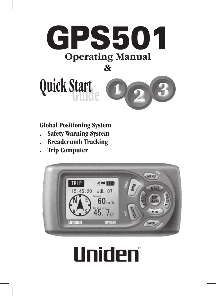 Uniden Gps 501 Users Manual GPS501 OM