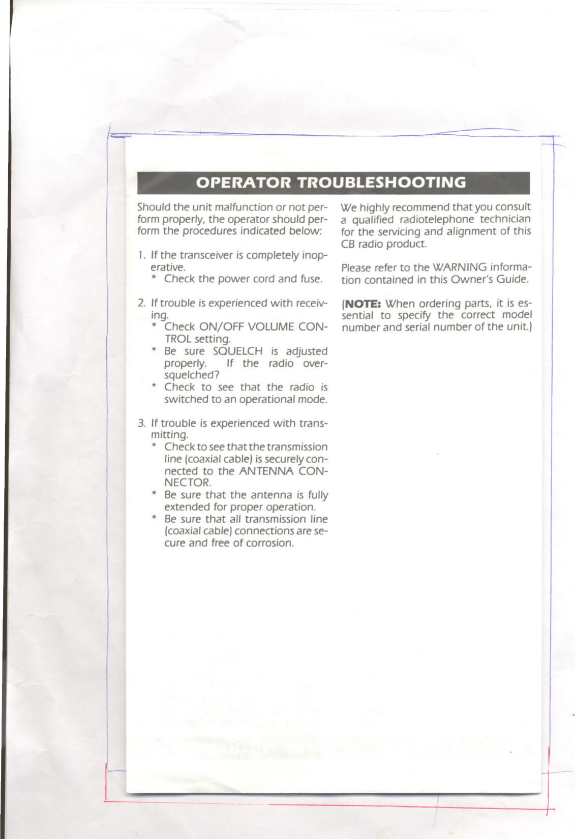 Page 7 of 8 - Uniden Uniden-Pc33X-Users-Manual-  Uniden-pc33x-users-manual