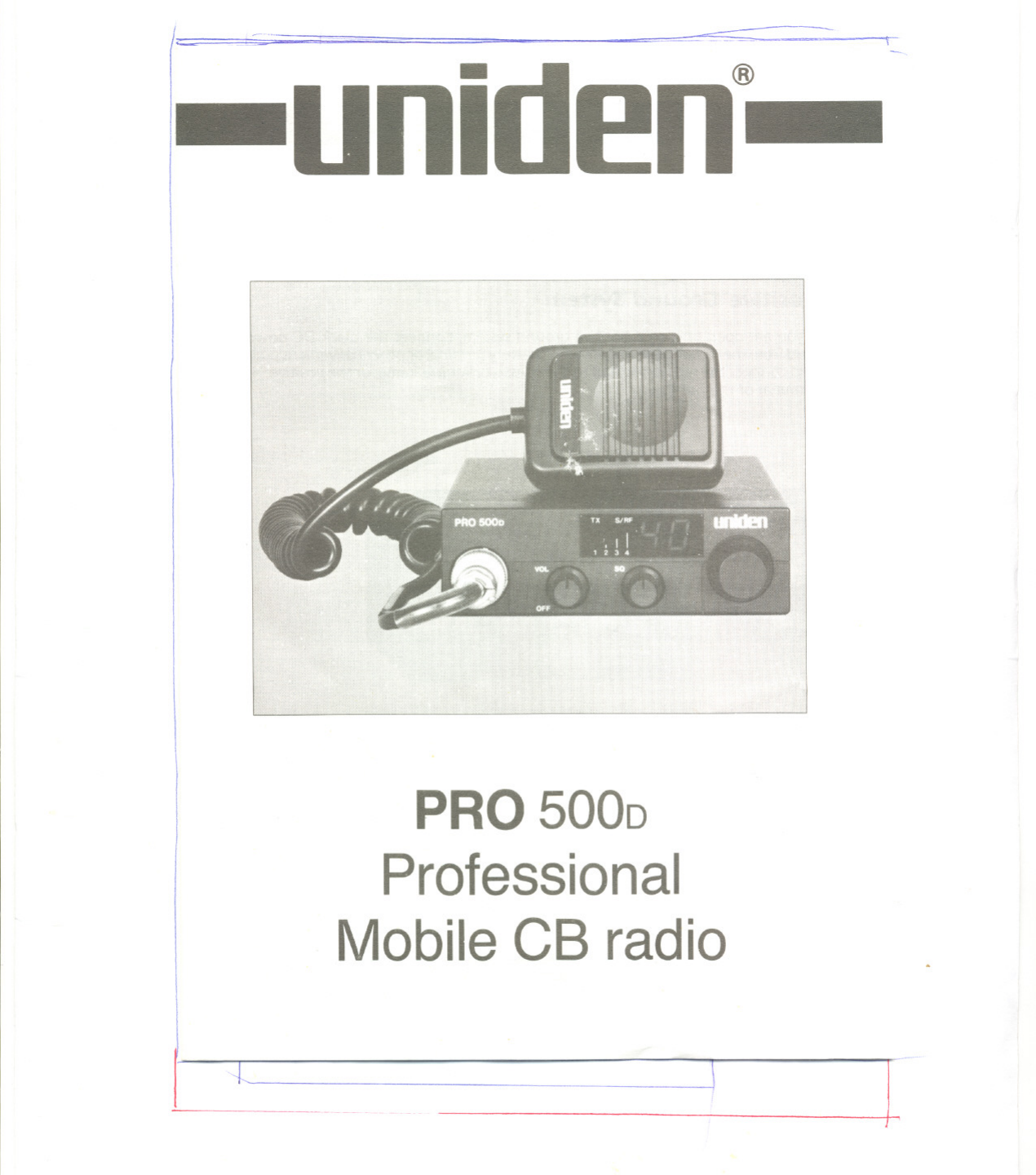 Page 1 of 9 - Uniden Uniden-Pro-500D-Users-Manual-  Uniden-pro-500d-users-manual