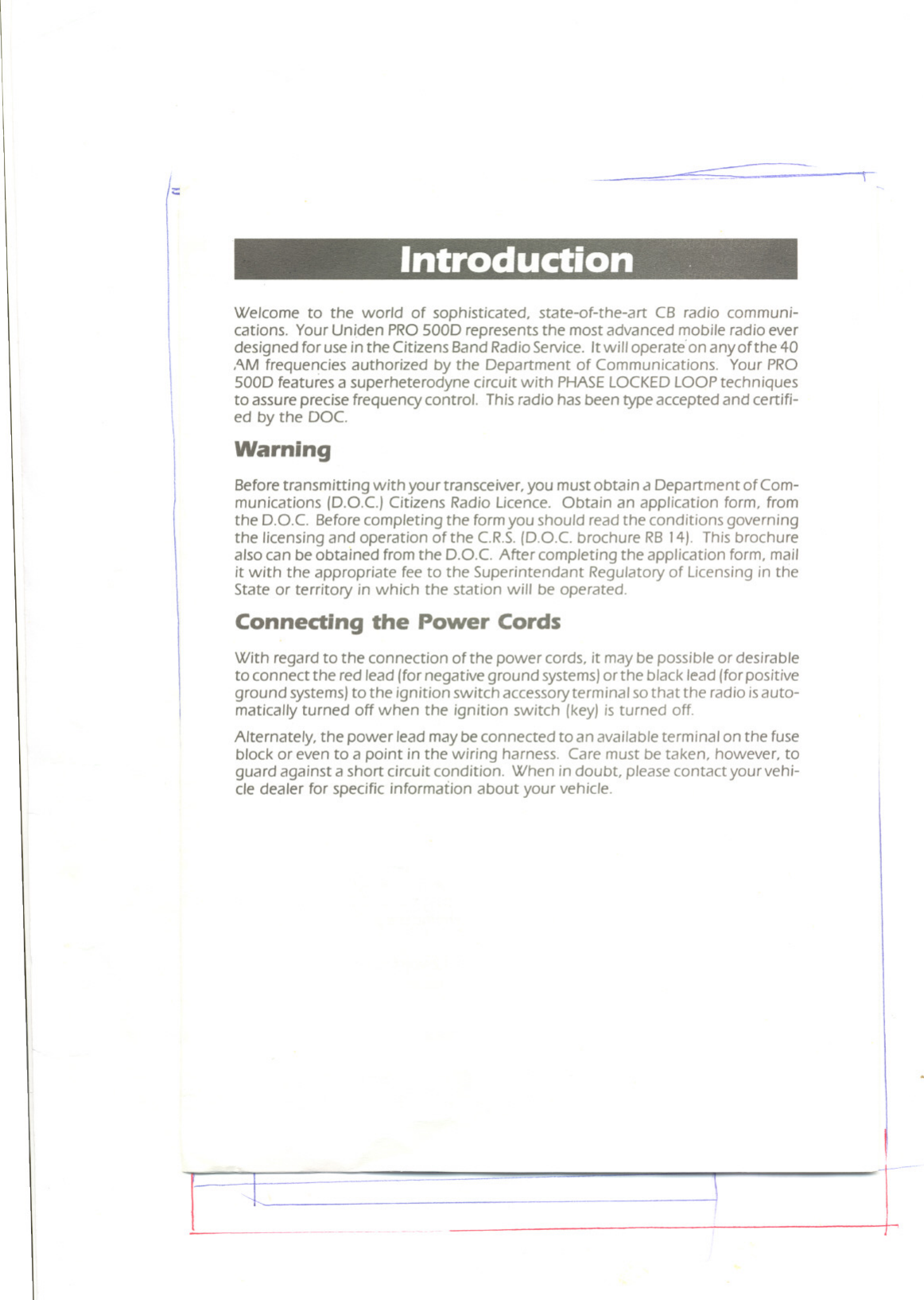 Page 2 of 9 - Uniden Uniden-Pro-500D-Users-Manual-  Uniden-pro-500d-users-manual