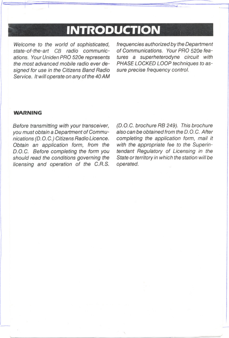 Page 2 of 6 - Uniden Uniden-Pro520E-Users-Manual-  Uniden-pro520e-users-manual