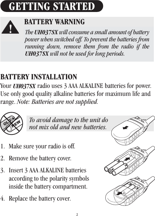 Page 3 of 12 - Uniden Uniden-Uh037Sx-2-Users-Manual-  Uniden-uh037sx-2-users-manual