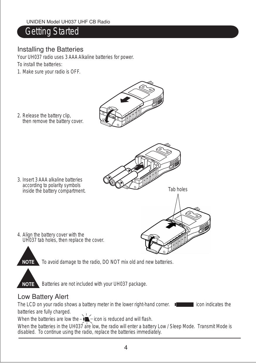 Page 5 of 11 - Uniden Uniden-Uh037-Users-Manual-  Uniden-uh037-users-manual