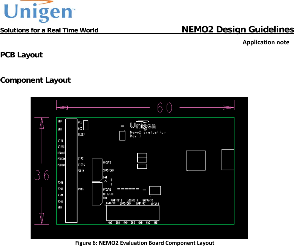           Solutions for a Real Time World                                  NEMO2 Design GuidelinesApplicationnotePCB Layout  Component Layout   Figure6:NEMO2EvaluationBoardComponentLayout  