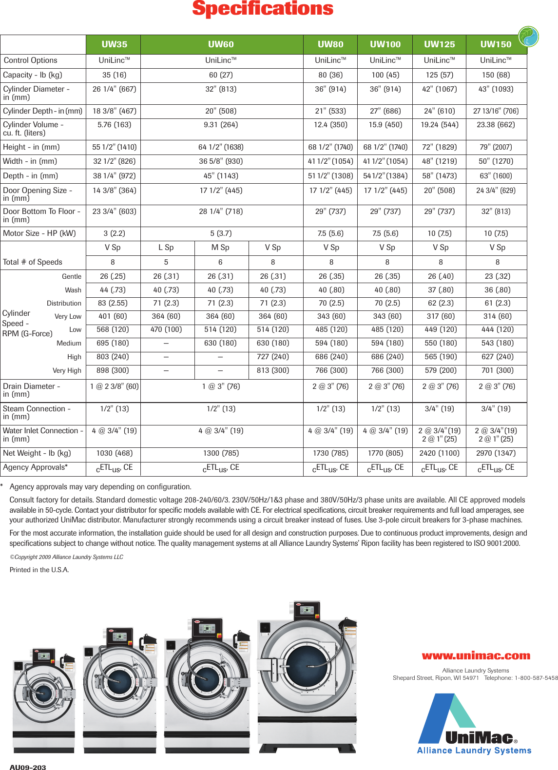 Page 4 of 4 - Unimac Unimac-35-Lb-Users-Manual- On Premises Hardmount Washer Extractor Spec  Unimac-35-lb-users-manual