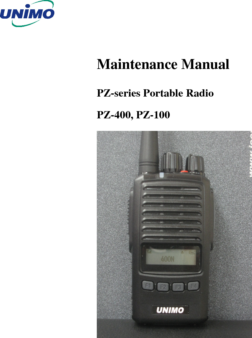   Maintenance Manual PZ-series Portable Radio PZ-400, PZ-100    