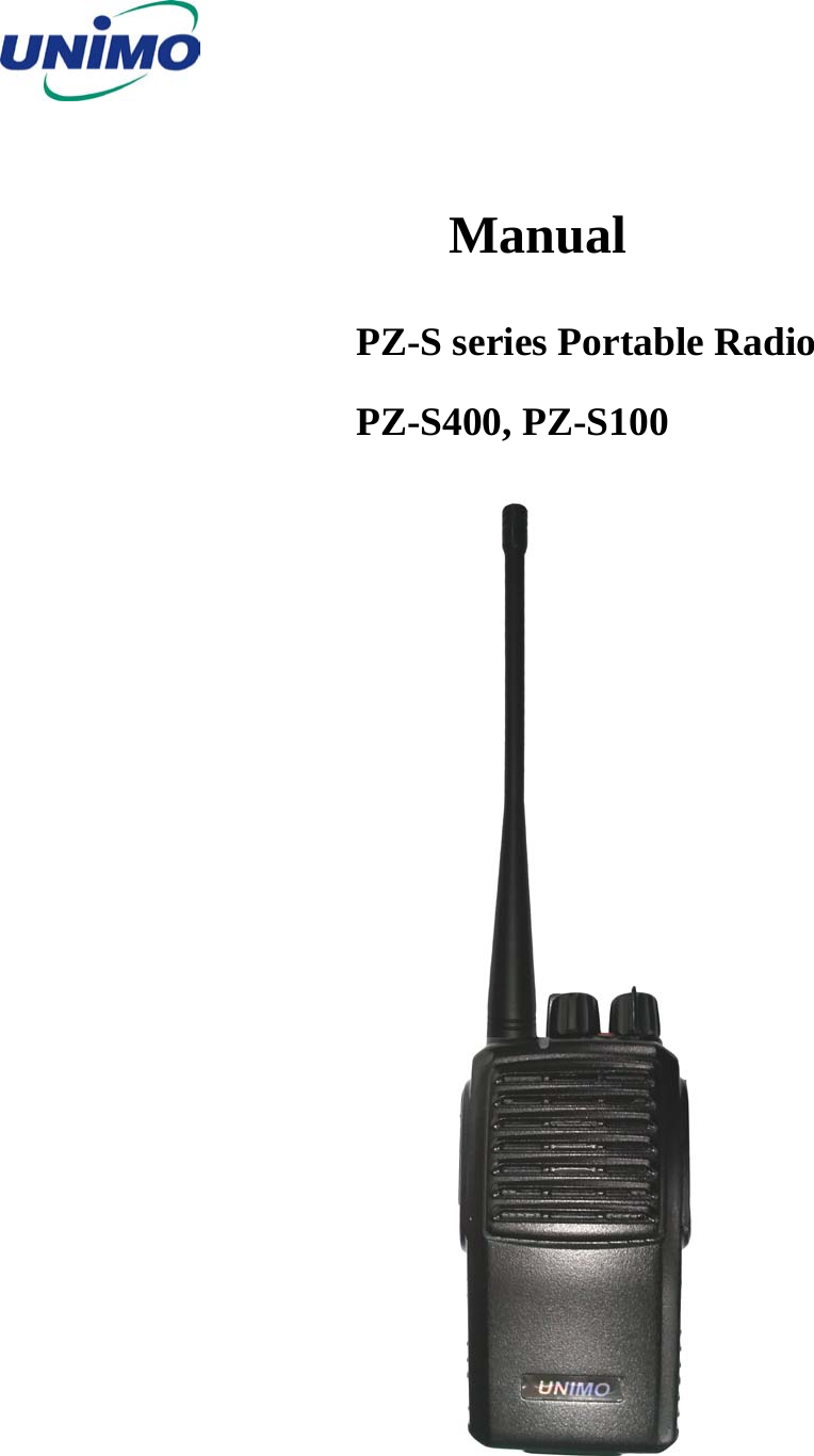          Manual PZ-S series Portable Radio PZ-S400, PZ-S100  