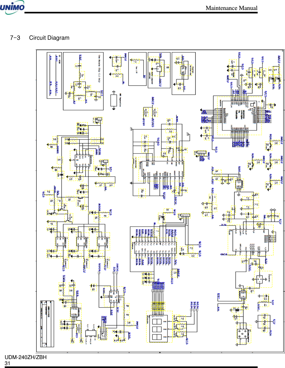 Maintenance Manual    UDM-240ZH/ZBH 31     7-3 Circuit Diagram  