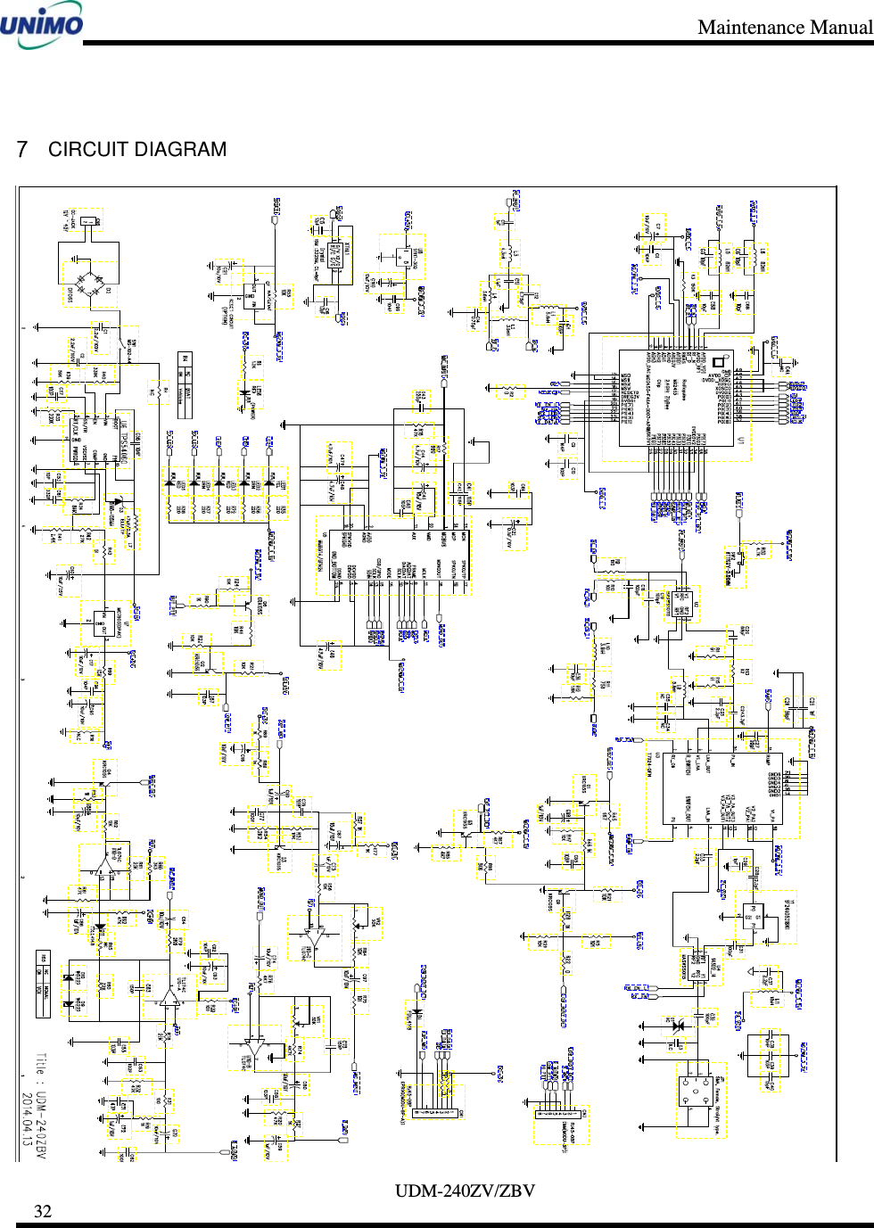 Maintenance Manual     UDM-240ZV/ZBV 32      7 CIRCUIT DIAGRAM  