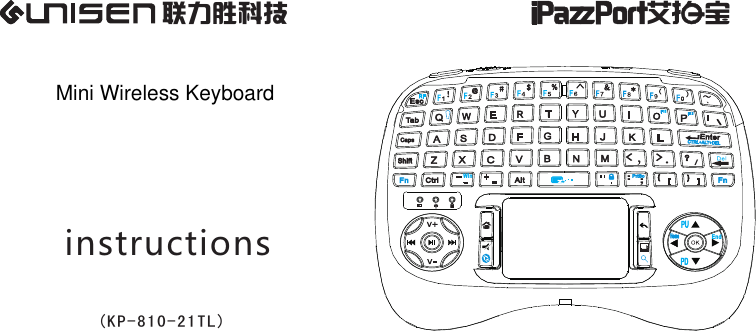 instructions联力胜科技 艾宝/,...EndWin(KP-810-21TL)Mini Wireless Keyboard