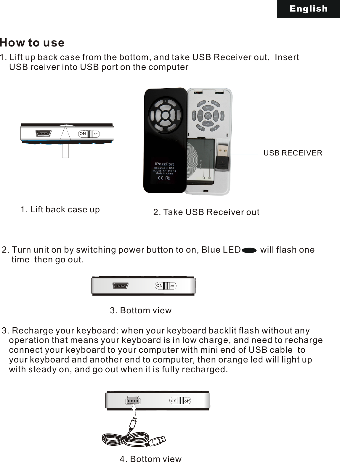 Page 3 of Unisen KP-810-16 Mini Air Mouse&Keyboard; User Manual KP 810 16