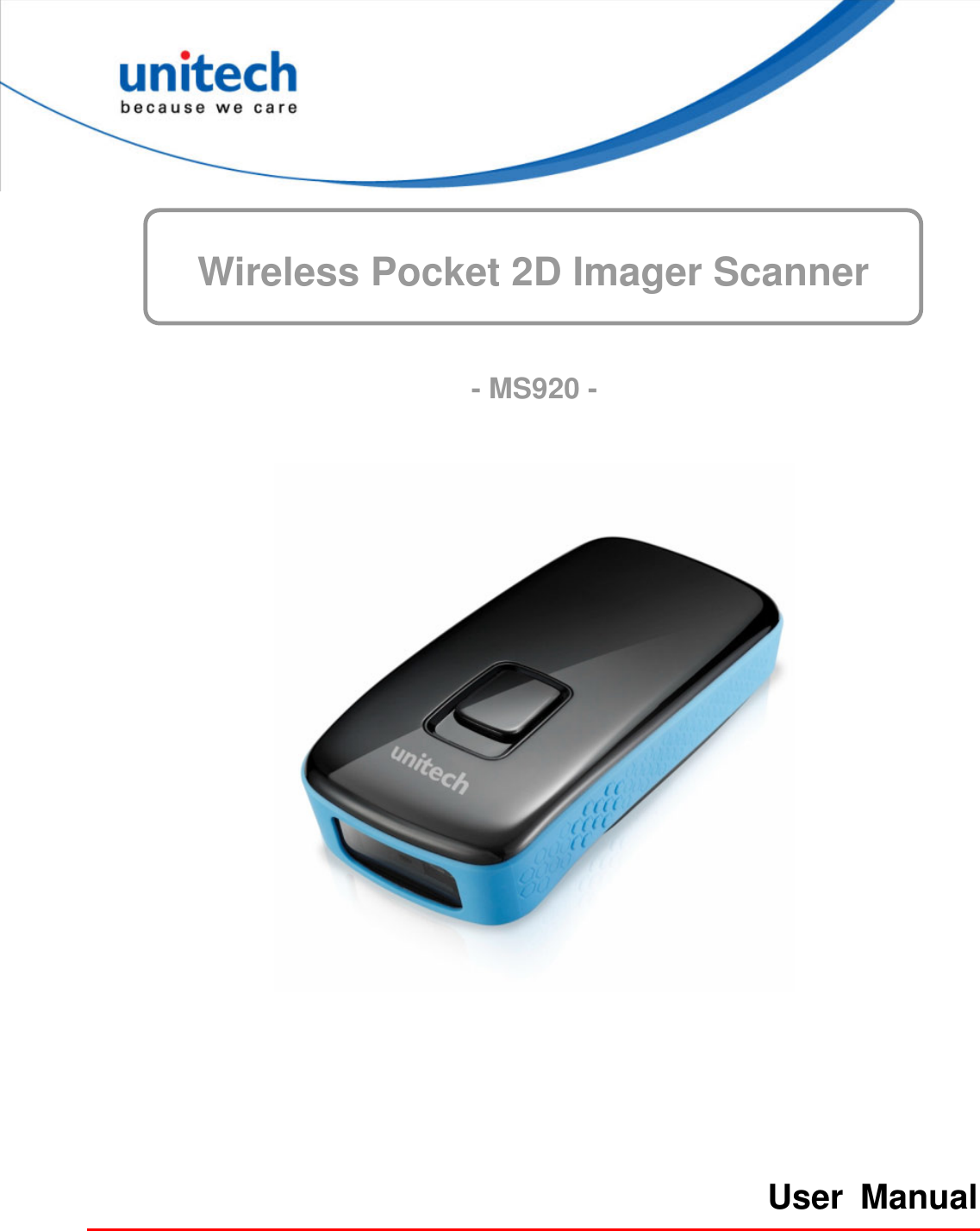  Wireless Pocket 2D Imager Scanner      - MS920 -        User  Manual   