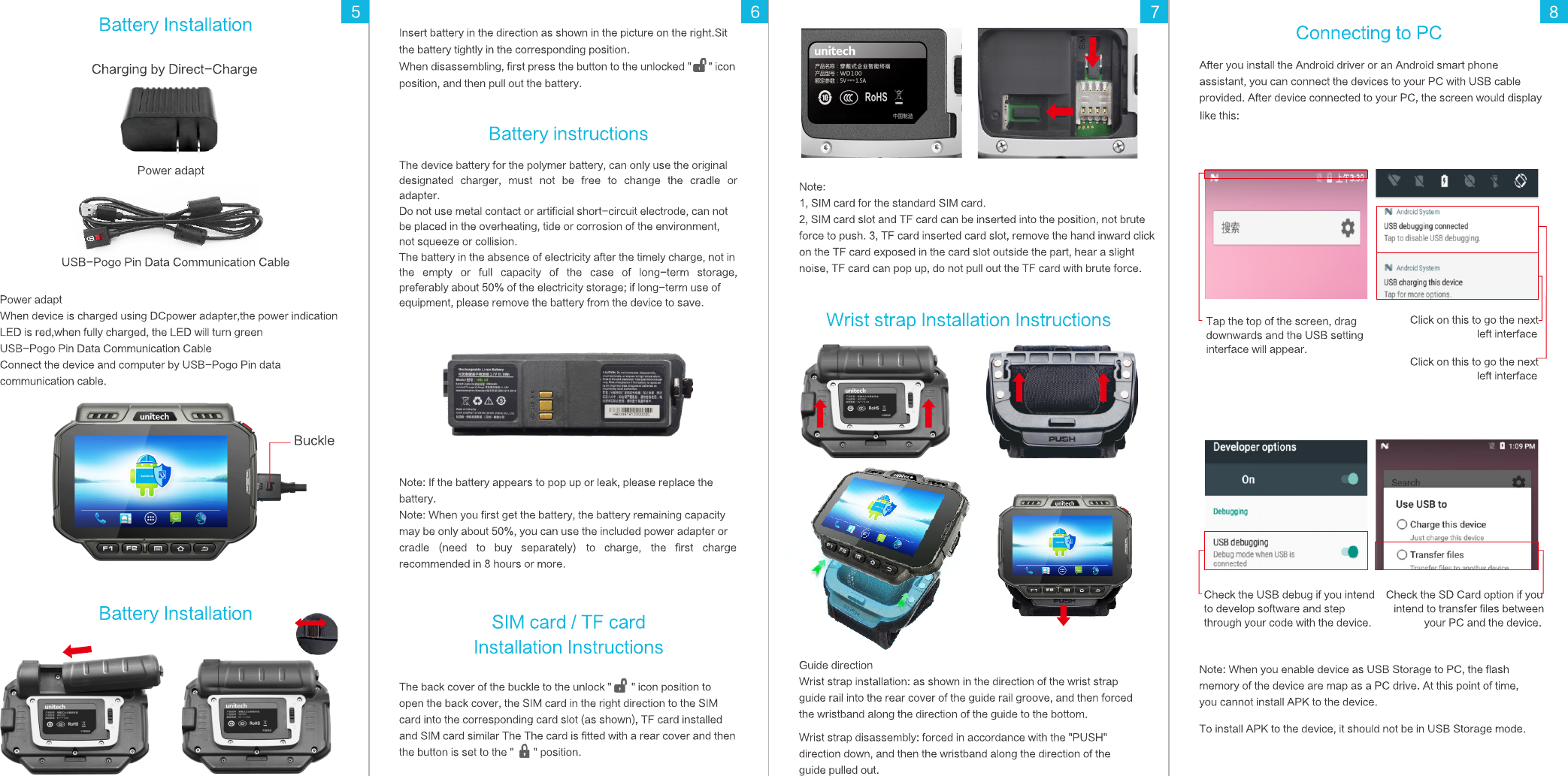 Page 2 of Unitech Electronics WD100BTNL Wearable Data Terminal User Manual